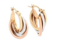 Smycken, ÖRRINGAR, 14K trefärgat guld, i auktion: Allmänna – Tisdag 31 mars