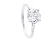 Smycken - ENSTENSRING, 18K vitguld - View 1