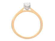 Smycken - ENSTENSRING, 18K guld/platina - View 2