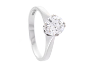 Smycken, ENSTENSRING, 18K vitguld, i auktion: Klassiska – Lördag 25 april