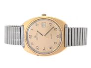 CERTINA, herrur, 36 mm, Boett nr. 750.3011.25, doublé (delvis bortnött), quartz (går ej), plexiglas (skadat), datum, skadad boett, ca 1980, metallänk ej original.