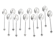 Silver, K ANDERSSON, kaffeskedar 12 st, i auktion: Lilla Smycken – Tisdag 21 april