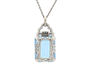 Smycken - HÄNGE MED KEDJA, 18K vitguld/platina - View 2