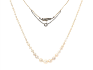 Smycken, PÄRLCOLLIER, odlade och orientaliska pärlor ca 1,7-7,0 mm, i auktion: Klassiska – Lördag 25 april