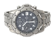 JACQUES LEMANS, Titanium (100M), Boett nr. 1-1082, kronograf, herrur, 38 mm, titan, quartz (går ej), mineralglas, datum, skadad urtavla, originallänk, viklås, ca 2000.