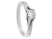 Smycken - ENSTENSRING ,14K vitguld, briljantslipad diamant ca 0,33 ct - View 1