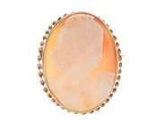 BROSCH/HÄNGE, 18K guld, kamédam, mått 5,5 x 3,5 cm, vikt 15,7 g.