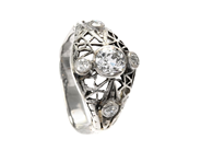 Smycken - RING, 18K vitguld/silver diamanter ca 0,50 ctv - View 1