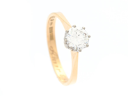 Smycken, ENSTENSRING, briljantslipad diamant 0,53 ct enligt gravyr, i auktion: Klassiska – Lördag 27 juni