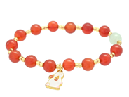 Smycken, ARMBAND, orange samt grön kvarts, i auktion: Allmänna – Tisdag 23 juni