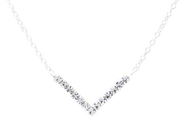 COLLIER, sterlingsilver, cubic zirconia, längd 45,7 cm, vikt 1,2 g.