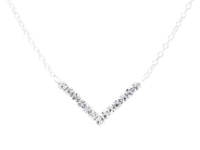 COLLIER, sterlingsilver, cubic zirconia, längd 45,7 cm, vikt 1,2 g. på auktion i Stockholm, Stockholms län hos Kaplans Auktioner