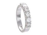 ALLIANSRING, 18K vitguld, briljantslipade diamanter 0,96 ctv enligt gravyr, ca W-Cr/VS-SI, stl 17,5 mm, vikt 5,1 g.