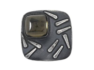 BROSCH, sterlingsilver, nål i vitmetall, glas, höjd 3,2 cm, vikt ca 9,5 g.