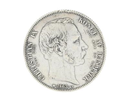 MYNT, silver, 2 Rigsdaler, 1863, Danmark, kvalité ca 1, diameter 37 mm, vikt 28,7 g.