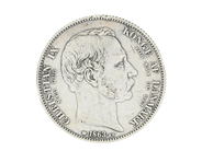 MYNT, silver, 2 Rigsdaler, 1863, Danmark, kvalité ca 1, diameter 37 mm, vikt 28,7 g. på auktion i Stockholm, Stockholms län hos Kaplans Auktioner