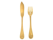 BESTICK. VERSACE, fiskbestick 12 delar, 24k guldpläterat, vikt 550 g,