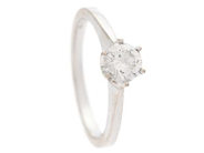 ENSTENSRING, 18K vitguld, briljantslipad diamant 0,50 ct enligt gravyr, ca W/SI, stl 17,25 mm, vikt 3,4 g.