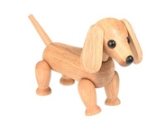 TRÄFIGUR, ek, hund "Amigo", höjd 9,5 cm, bredd 14,5 cm, Spring Copenhagen, kartong.
