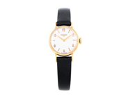 LONGINES, damur, 21 mm, Cal 14.16, Serie nr. 11584011, Boett nr. 6919 16 / 521, 18K guld, manuell, plexiglas, läderband, ca 1960, box (skadad).