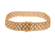 Smycken - ARMBAND. 18K guld, x-länk med stav - View 2