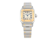 CARTIER, Santos Galbée, Cal 077 (ETA 2671), Boett nr. 2423/830023CD, damur, 24 x 24 (35) mm, stål/guld, automatisk, safirglas (nagg/repor), datum, originallänk, viklås, Ref nr. CCGG, cert, oktober 2003, box.