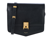 ALAÏA, VÄSKA, Medium Textured Calfskin Le Papa Crossbody, svart kalvskinn, guldfärgade beslag, 21,5x19x8 cm, d på auktion i Stockholm, Stockholms län hos Kaplans Auktioner