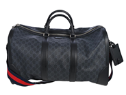 GUCCI, VÄSKA, Large Boston Duffle Bag, GG Supreme canvas, silverfärgade beslag, 50x29x27 cm, web röd/blå avtag på auktion i Stockholm, Stockholms län hos Kaplans Auktioner