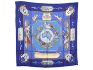 HERMÈS, SCARF, Le Geographe, Sandra Laroche, 100% siden, 90x90 cm, multifärgad, blå, gul, grön. Excellent Cond på auktion i Stockholm, Stockholms län hos Kaplans Auktioner