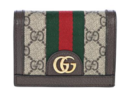GUCCI, PLÅNBOK, Ophidia, GG Monogram, Web, grön, röd, guldfärgade beslag, 10,5x8x2,5 cm, originalkvitto från 2024, care booklet, dustbag, originalask. Excellent Condition.