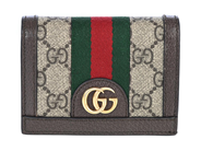 GUCCI, PLÅNBOK, Ophidia, GG Monogram, Web, grön, röd, guldfärgade beslag, 10,5x8x2,5 cm, originalkvitto från 2 på auktion i Stockholm, Stockholms län hos Kaplans Auktioner