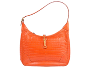 HERMÈS, VÄSKA, Hobo Bag, orange Crocodile Porosus läder, guldfärgade beslag, 30,5x29x9 cm, märkt square, år 19 på auktion i Stockholm, Stockholms län hos Kaplans Auktioner