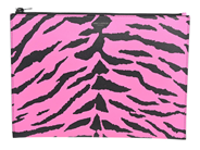 SAINT LAURENT, IPADFODRAL, Zebra print, rosa, svart grain läder, silverfärgade beslag, 29x20,5 cm, cert, dustb på auktion i Stockholm, Stockholms län hos Kaplans Auktioner