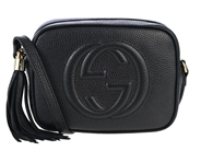 GUCCI, VÄSKA, Soho Bag, svart präglat skinn, guldfärgade beslag, 20,5x15,5x7 cm, tag, care booklet, dustbag, o på auktion i Stockholm, Stockholms län hos Kaplans Auktioner