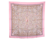 HERMÈS, SCARF, Les Jardins d´Arménie, Karen Petrossian, 100% siden, 90x90 cm, multifärgad, rosa, grön, beige, på auktion i Stockholm, Stockholms län hos Kaplans Auktioner