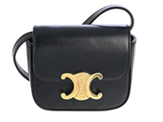 CELINE, VÄSKA, Mini Triomphe, svart kalvskinn, guldfärgade beslag, 11,5x8x4 cm, avtagbar axelrem, tag, dustbag, originalkartong. Good Condition.