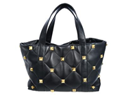 VALENTINO, VÄSKA, Rockstud Tote Bag, svart läder, guldfärgade nitar, 40x29x19 cm, tag, dustbag. Very Good Condition.