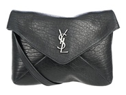 SAINT LAURENT, VÄSKA, Cassandre Envelope Shoulder Bag, svart läder, silverfärgade beslag, 22x16x5 cm, inner po på auktion i Stockholm, Stockholms län hos Kaplans Auktioner