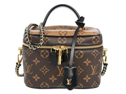 LOUIS VUITTON, VÄSKA, Vanity Bag, Monogram canvas Reversible, svart läder, guldfärgade beslag, 18x13x10 cm, avtagbar axelrem, hänglås och nycklar märkta 612, dustbag. Very Good Condition.