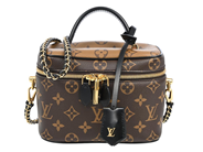 LOUIS VUITTON, VÄSKA, Vanity Bag, Monogram canvas Reversible, svart läder, guldfärgade beslag, 18x13x10 cm, av på auktion i Stockholm, Stockholms län hos Kaplans Auktioner