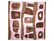 HERMÈS, SCARF, 100% siden, 77x76 cm, rosa, brun, originalask. Excellent Condition.