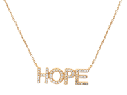 COLLIER, förgyllt sterlingsilver, vita stenar, text "Hope", justerbar längd ca 42-45 cm, vikt ca 3,2 g. på auktion i Stockholm, Stockholms län hos Kaplans Auktioner