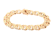 ARMBAND, 18K guld, bismarcklänk, längd 20,5 cm, bredd 1,2 cm, mindre märken på länkar, vikt 64,1 g. på auktion i Stockholm, Stockholms län hos Kaplans Auktioner