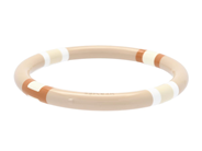 HERMÈS, ARMRING, H Equipe Bangle, lacquered wood, beige, brunt, vit, diameter 6,8 cm, stl M, originalask. Exce på auktion i Stockholm, Stockholms län hos Kaplans Auktioner
