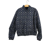 LOUIS VUITTON, JACKA, Reversible Car Coat, blått LV monogram, lammskinn, bomull, polyester, blåa beslag, dragkedja, stl 54, kvittokopia från 2022, dustbag. Excellent Condition.