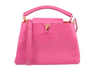 LOUIS VUITTON, VÄSKA, Capucines BB, Limited Edition Colored 2015, Taurillon läder, rosa. röd insida, guldfärgade beslag, 27x17x8,5 cm, märkt MI4125, år 2015, avtagbar axelrem, dustbag, originalkartong. Excellent Condition.