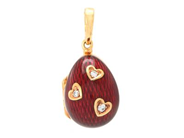 FABERGÉ, hänge, smyckesägg, öppningsbar, katt, 18K guld, blå & röd emalj, Victor Mayer, briljanter 0,11 ctv, Nr 118 av 1000, vikt 14,4 g, certifikat, originaletui, ytterkartong.