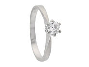ENSTENSRING, 18K vitguld, briljantslipad diamant ca 0,28 ct, ca W/SI enligt gravyr, stl 18,25 mm, sliten fattn på auktion i Stockholm, Stockholms län hos Kaplans Auktioner