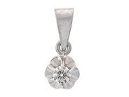 ENSTENSHÄNGE, 18K vitguld, briljantslipad diamant 0,07 ct enligt gravyr, höjd inkl ögla 12,6 mm, vikt 0,6 g. på auktion i Stockholm, Stockholms län hos Kaplans Auktioner