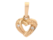 HÄNGE, 18K guld, 2 st briljantslipade diamanter, hjärta, höjd ink. ögla 1,3 cm, vikt ca 0,8 g. på auktion i Stockholm, Stockholms län hos Kaplans Auktioner